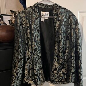 Sheri Martin Elegant Black and Gold Blazer women’s large